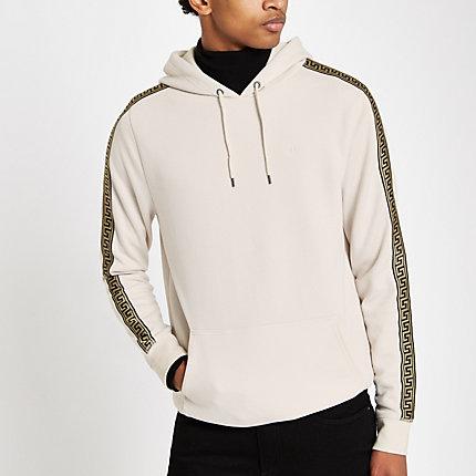River Island Mens Slim Fit Tape Side Wasp Hoodie