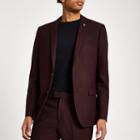 River Island Mens Farah Hopsack Skinny Suit Jacket