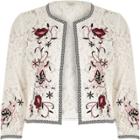 River Island Womens White Floral Embroidered Lace Bolero Jacket