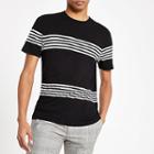 River Island Mens Stripe Slim Fit Crew Neck T-shirt