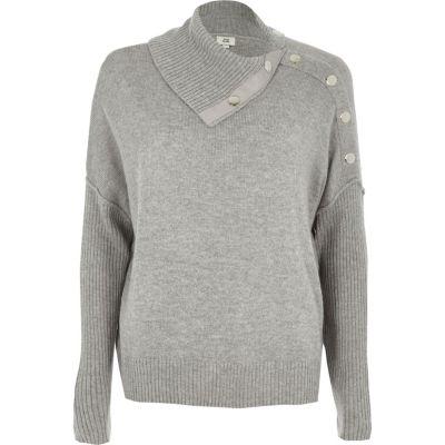 River Island Womens Popper Detail Jumper