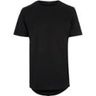 River Island Mensblack Elongated Curved Hem T-shirt