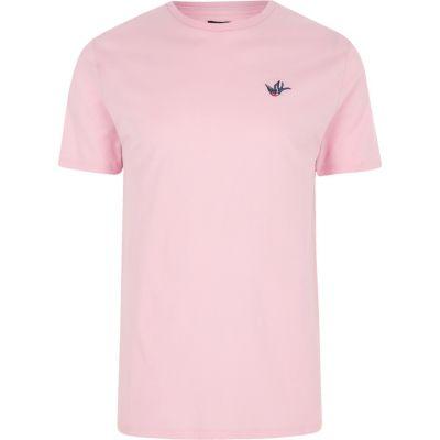 River Island Mens Swallow Embroidered Slim Fit T-shirt