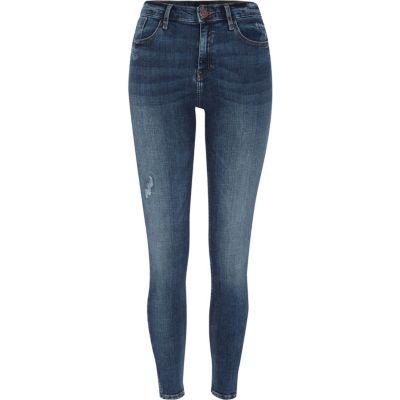 River Island Womens Distressed Amelie Super Skinny Jeans