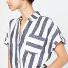 River Island Womens Stripe Tie Front Short Sleeve Shirt