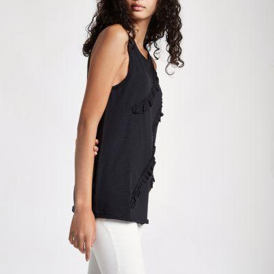 River Island Womens Ruffle Front Tank
