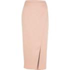 River Island Womens Blush Lace Lining Midi Skirt