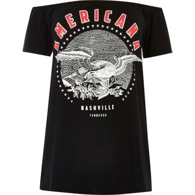 River Island Womens Plus 'americana' Print Bardot Top