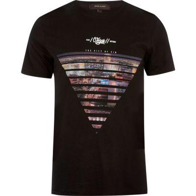 River Island Mens Las Vegas Print T-shirt