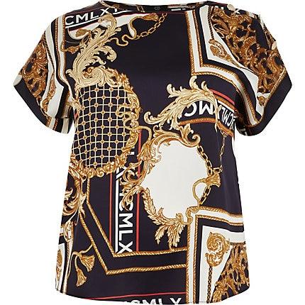 River Island Womens Plus Chain Print T-shirt