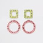 River Island Womens Rhinestone Embellished Stud Drop Earrings