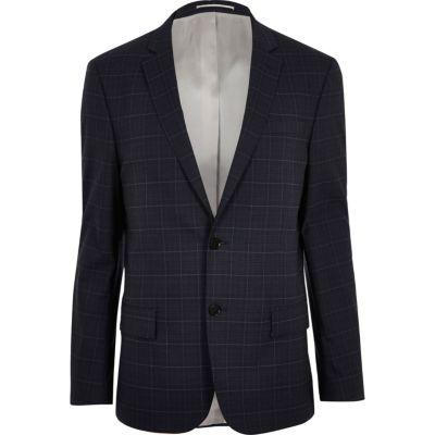 River Island Mens Window Pane Slim Suit Jacket