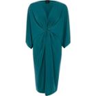 River Island Womens Twist Front Batwing Sleeve Midi Dress