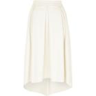 River Island Womens White Faux Leather High Low Midi Skirt