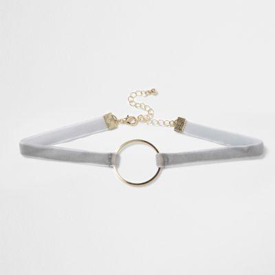 River Island Womens Velvet Circle Choker
