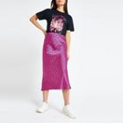 River Island Womens Petite Spot Bias Cut Midi Skirt