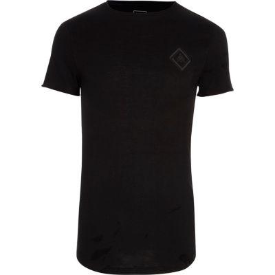 River Island Mens Slub Chest Print Muscle Fit T-shirt