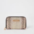 River Island Womens Gold Glitter Zip Around Purse