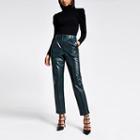 River Island Womens Faux Leather Croc Embossed Trousers