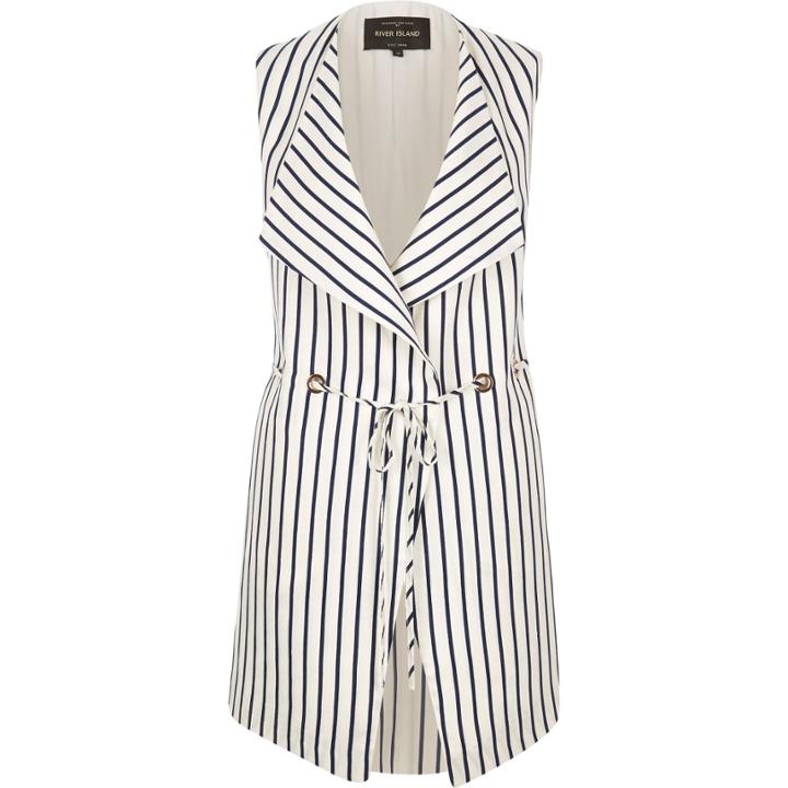 River Island Womens Stripe Print Sleeveless Jacket