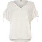 River Island Womens White Cold Shoulder Short Sleeve Top