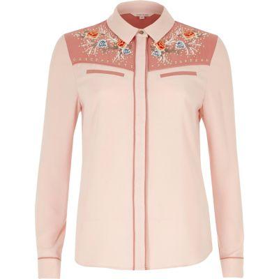 River Island Womens Embroidered Western Shirt