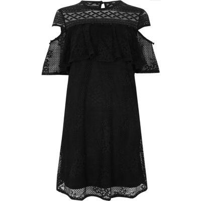 River Island Womens Cold Shoulder Lace Dress