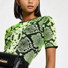 River Island Womens Neon Snake Print Knitted T-shirt