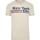 Mens Jack And Jones White 'new York City' T-shirt