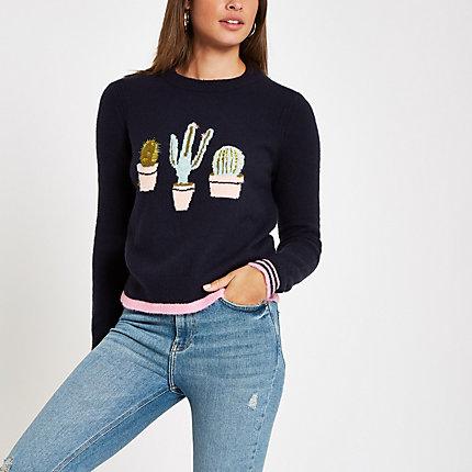 River Island Womens Cactus Crew Neck Knit Jumper