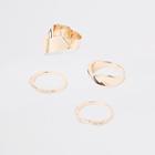 River Island Womens Gold Tone Chunky Diamante Ring Pack