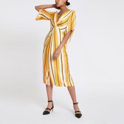 River Island Womens Stripe Twist Front Maxi Dress