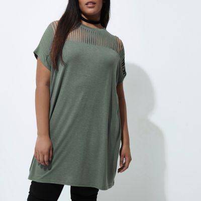 River Island Womens Plus Slashed Oversized T-shirt
