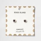 River Island Womens February Birthstone Stud Earrings