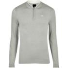 River Island Mens Muscle Fit Zip Baseball Top