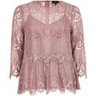 River Island Womens Petite Lace Swing Top
