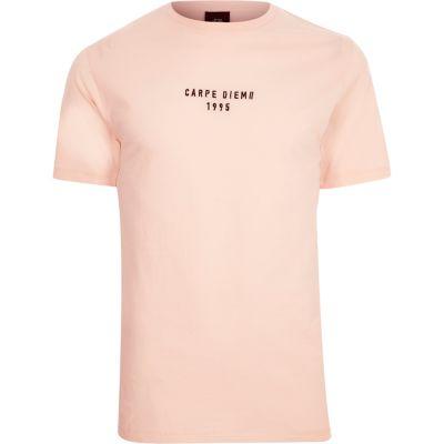 River Island Mens 'carpe Diem' Slim Fit T-shirt
