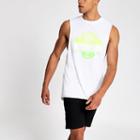 River Island Mens White Neon Skullk Top