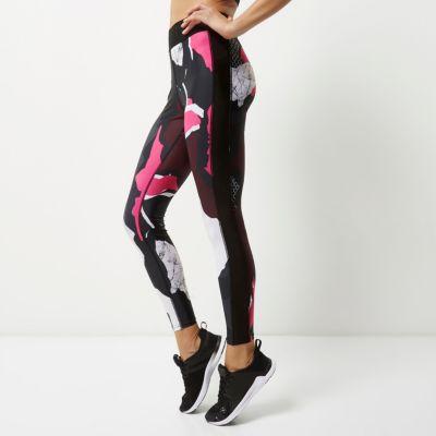 River Island Womens Ri Active Print Panel Gym Leggings