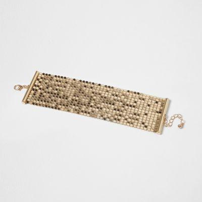 River Island Womens Gold Tone Chainmail Bracelet