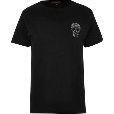 River Island Mens Embellished Skull T-shirt