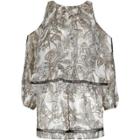 River Island Womens Leaf Layered Cold Shoulder Playsuit