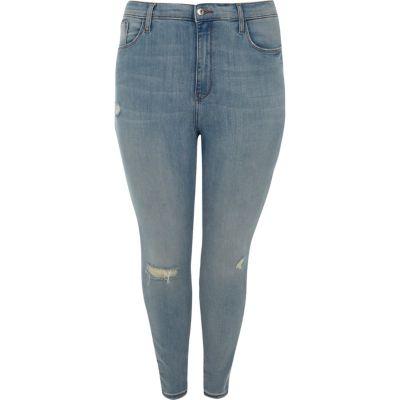 River Island Womens Plus Harper Skinny Ripped Jeans
