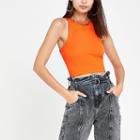 River Island Womens Neon Fitted Rib Crop Top