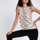 River Island Womens Sequin Embellished Tank Top