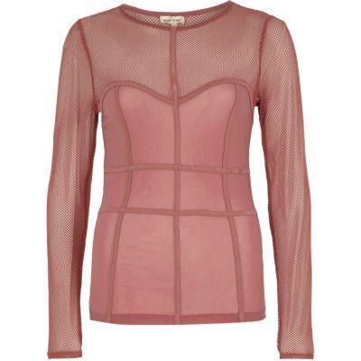 River Island Womens Mesh Corset Seam Top