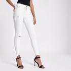 River Island Womens White Ftbc Charity Molly Mid Rise Jeggings