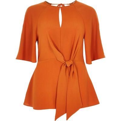 River Island Womens Tie Front Loose Blouse