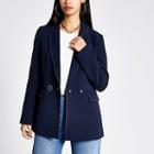 River Island Womens Contrast Stitch Double Breasted Blazer