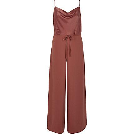 River Island Womens Petite Cowl Neck Cami Jumpsuit